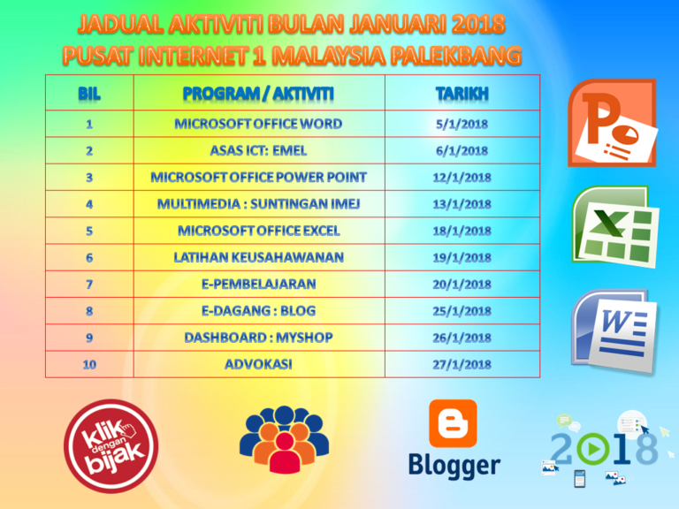 JADUAL AKTIVITI JANUARI 2018