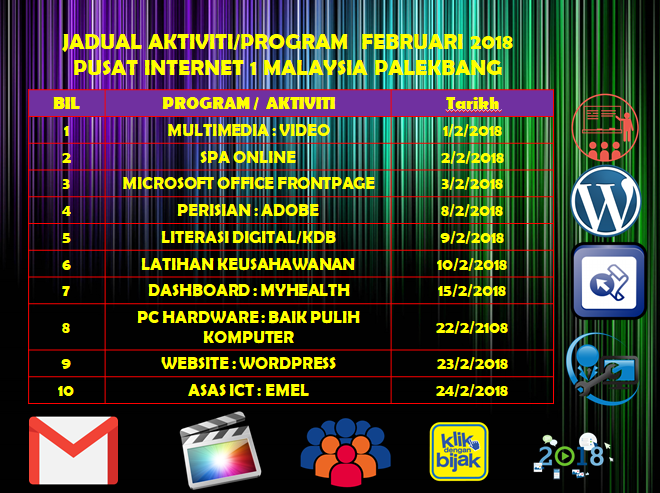 jadual aktiviti febuari 2018
