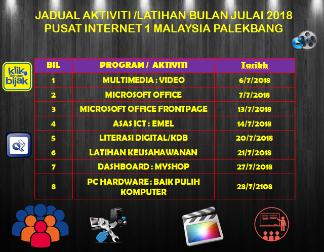 JADUAL BULAN JULAI 2018