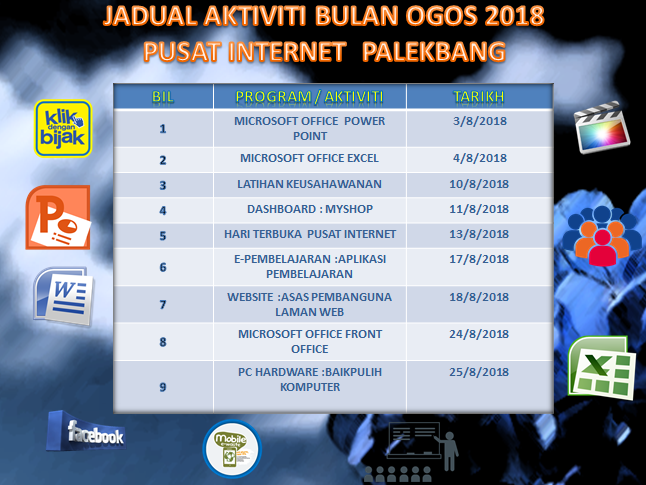 Jadual Aktiviti Ogos 2018