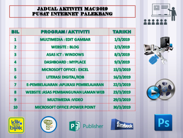 JADUAL AKTIVITI BULAN MAC 2019