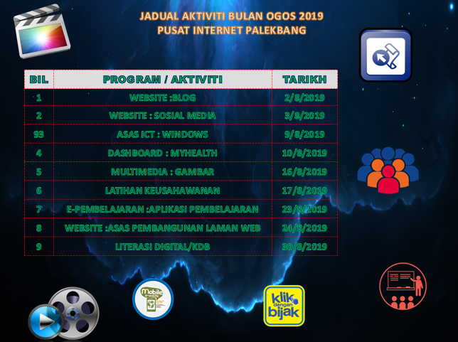 JADUAL AKTIVITI BULAN OGOS2019
