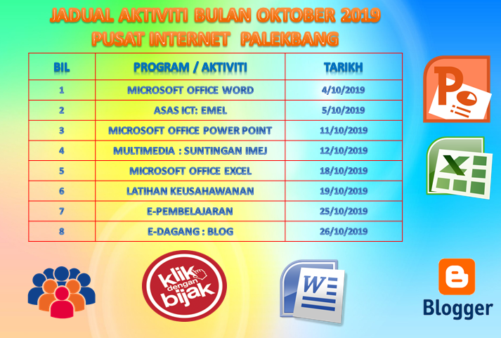 Jadual Aktiviti Bulan Oktober2019