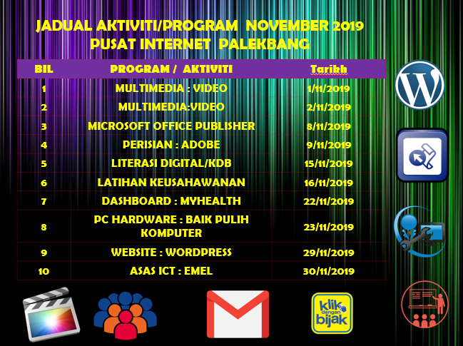 JADUAL AKTIVITI BULAN NOVEMBER 2019
