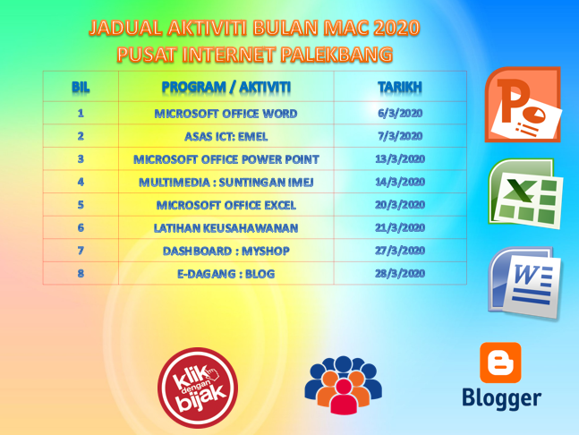 JADUAL AKTIVITI BULAN MAC2020