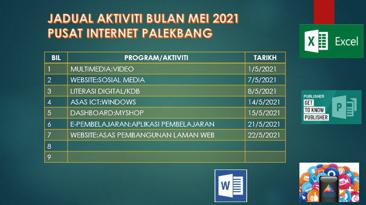 JADUAL AKTIVITI BULAN MEI2021