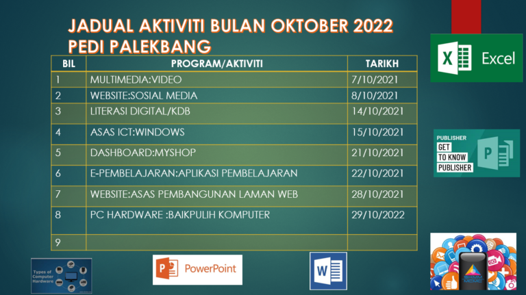 JADUAL AKTIVITI BULAN OKTOBER2022