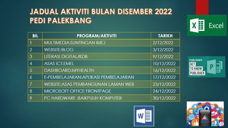 JADUAL AKTIVITI BULAN DISEMBER2022